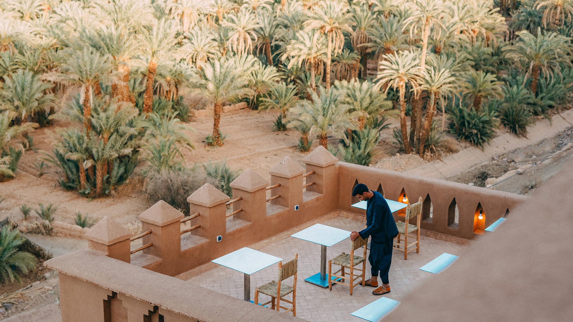 Mountains and date palms, Draa River valley