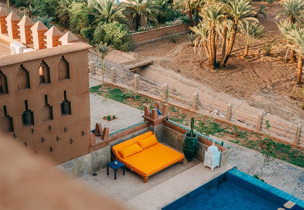 Kasbah Hnini pool from the terrace